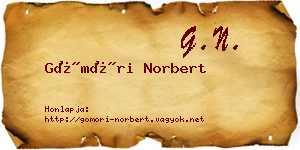 Gömöri Norbert névjegykártya